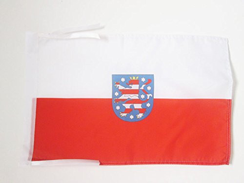 AZ FLAG Thuringia Flag 18'' x 12'' Cords - Germany - German Region of Thuringia Small Flags 30 x 45cm - Banner 18x12 in