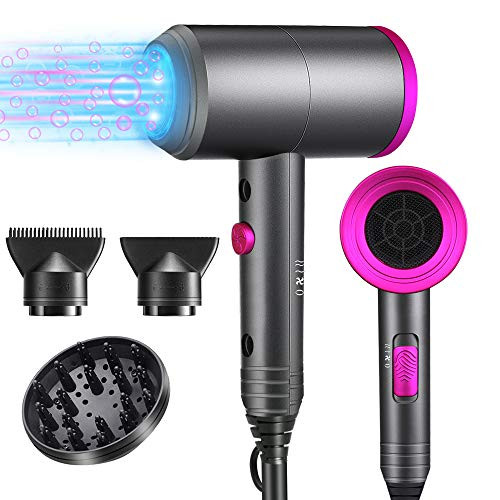 Ionic Hair Dryer, Spriak 1800W Professional Blow Dryer for Fast Drying, Negative Ion Hair Blow Dryer, 3 Heat Setting, Cool Setting, 2 Speed for Home Salon Pregnant Kid