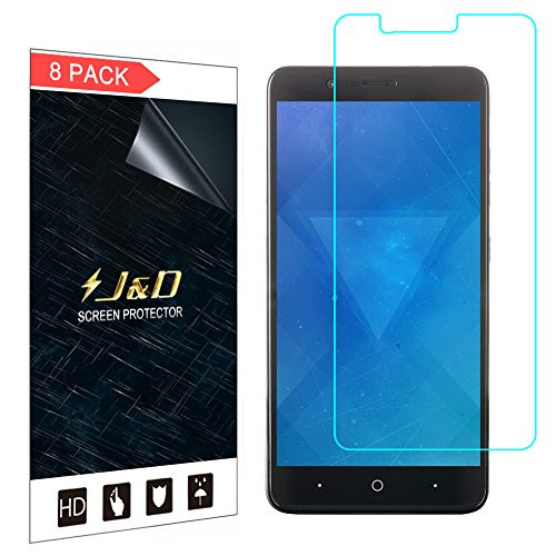 J&D Compatible for 8-Pack ZTE ZMax Pro 2/TE Sequoia/ZTE Z982 Screen Protector, [Not Full Coverage] Premium HD Clear Film Shield Screen Protector for ZTE ZMax Pro 2 Crystal Clear Screen Protector