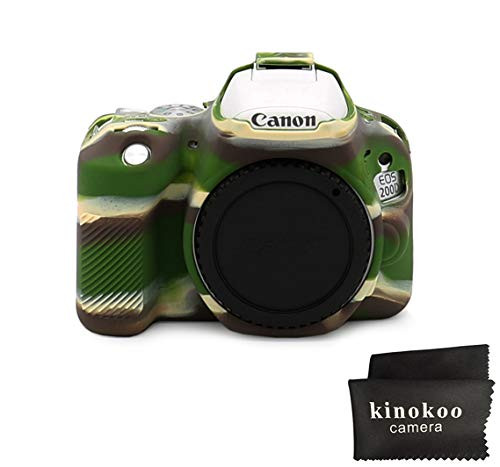 kinokoo Silicone Cover for Canon EOS 200D/Rebel SL2, Canon EOS 250D/200D II/Rebel SL3 Protective Case (Camouflage-b)