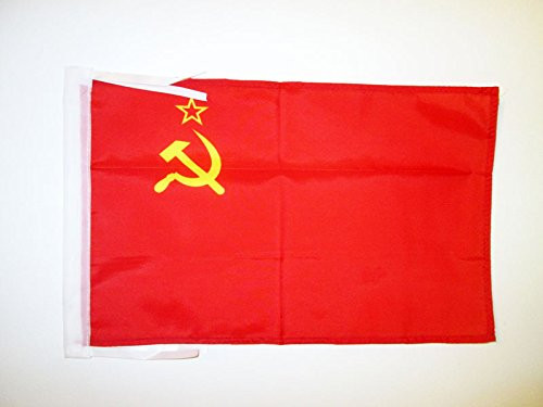 AZ FLAG USSR Flag 18'' x 12'' Cords - Red Communist Small Flags 30 x 45cm - Banner 18x12 in