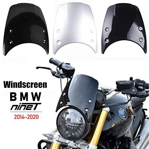 R9T Accessories Parts Motorcycle Windshield Windscreen Airflow Wind Deflectors Fly Screen Flyscreen Headlight Fairing Cover for 2014 2015 2016 2017 2018 2019 2020 BMW R Nine T NineT (Silver)