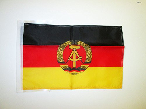 AZ FLAG East Germany Flag 18'' x 12'' Cords - German RDA Small Flags 30 x 45cm - Banner 18x12 in