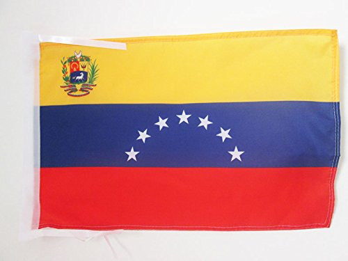 AZ FLAG Venezuela Old 7 Stars with arms Flag 18'' x 12'' Cords - Former Venezuelan Small Flags 30 x 45cm - Banner 18x12 in