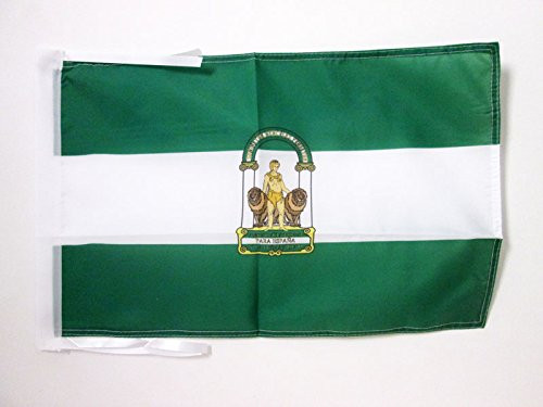 AZ FLAG Andalusia Flag 18'' x 12'' Cords - Spanish Region of Andalucía Small Flags 30 x 45cm - Banner 18x12 in