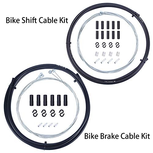 Wolfride Universal Bicycle Bike Shift and Brake Cable Set Bike Cable and Housing Kit for Road Mountain Bike Repairing