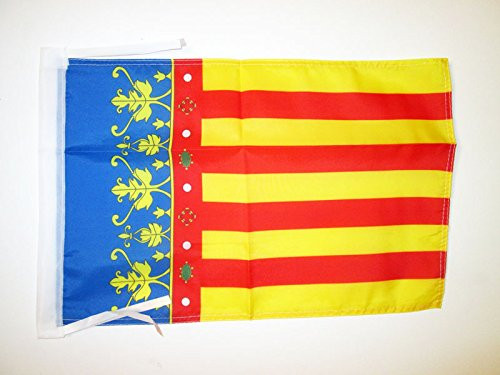 AZ FLAG Valencian Community Flag 18'' x 12'' Cords - Spanish Region of Comunidad Valenciana Small Flags 30 x 45cm - Banner 18x12 in
