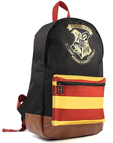 Harry Potter Hogwarts Crest Official Premium Backpack School Bag with Zip Pocket & Adjustable Straps
