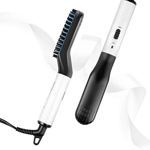 Beard Straightener for Men, Beard Straightening Comb with Anti-Scald Feature, Heated Hair Straightener for Men, Portable Beard Brush Straightene for Home & Travel