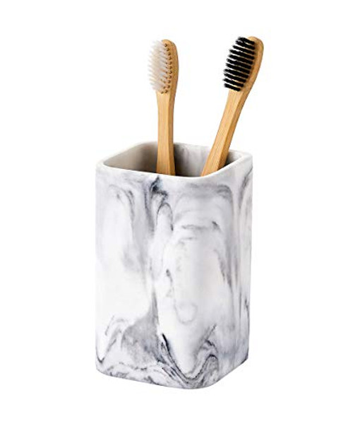 ZCCZ Toothbrush Holder, Marble Look Resin Toothpaste Makeup Brushes Razors Holder Vanity Bathroom Countertop Organizer Accessories Tumbler Stand ZCCZ Toothbrush Holder, Marble Look Resin Toothpaste Makeup Brushes Razors Holder Vanity Bathroom Countertop Organizer Accessories Tumbler Stand