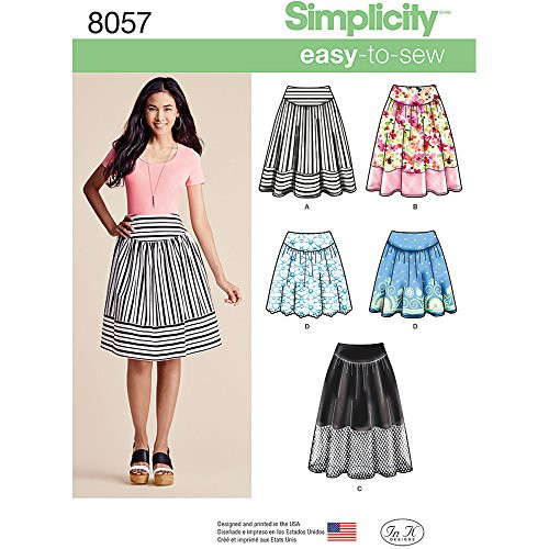 Simplicity Creative Patterns US8057R5 Misses' Easy-to-Sew Skirts in Three Lengths Size: R5 (14-16-18-20-22)