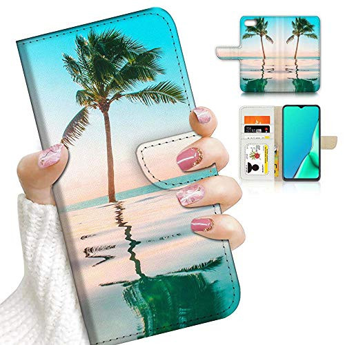 for iPhone 8, iPhone 7, iPhone SE 2 (2020), Designed Flip Wallet Phone Case Cover, A23164 Sky Sea Palm Tree 23164