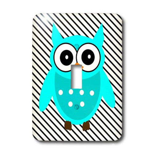 3dRose lsp_123276_1 Adorable Turquoise Owl On Black N' White Stripes Single Toggle Switch 3dRose lsp_123276_1 Adorable Turquoise Owl On Black N' White Stripes Single Toggle Switch