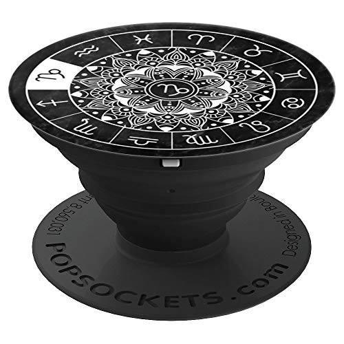 Capricorn Zodiac Sign Astrology Mandala Wheel Horoscope PopSockets Grip and Stand for Phones and Tablets