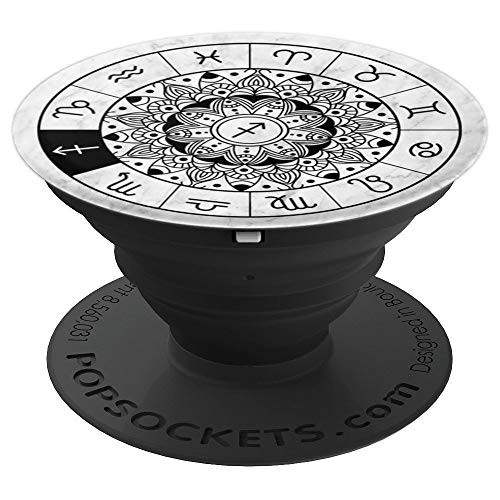 Sagittarius Zodiac Sign Astrology Mandala Wheel Horoscope PopSockets Grip and Stand for Phones and Tablets