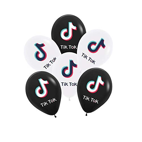 48pcs Tik Tok Happy Birthday Balloon,Tik Tok Birthday Party Decorations.Music Theme Party for Kids Birthday,Tik Tok Party Supplies