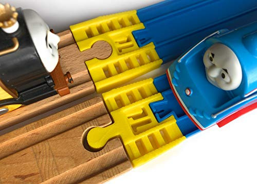 TrainLab Wooden Railway to Plarail Train Track Adapters (Yellow)