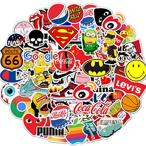 BATTER 100PCS Tide Brand Stickers Stickers Pack Cool Laptop Sticker Waterproof Vinyl Stickers Car Sticker Motorcycle Bicycle Luggage Decal Graffiti Patches Skateboard Water Bottle Sticker