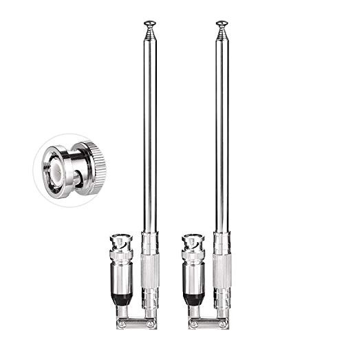 Bingfu 8-Sections Telescopic BNC Male Antenna 20-1300MHz Police Radio Scanner Antenna 2-Pack Compatible with Ham Radio Amateur Radio Frequency Counter Uniden Bearcat Whistler Police Radio Scanner