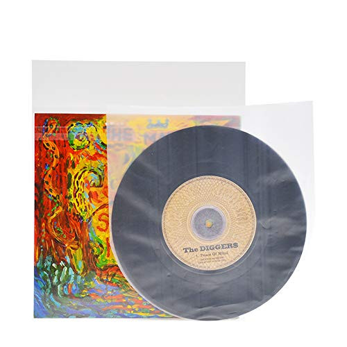 50PCS Flat Open Top Bag 6.7Mil Vinyl Record Outer Sleeves for 7'' Single LP
