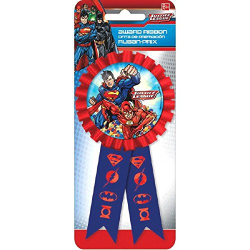 Justice League Confetti Pouch Award Ribbon, Party Favor