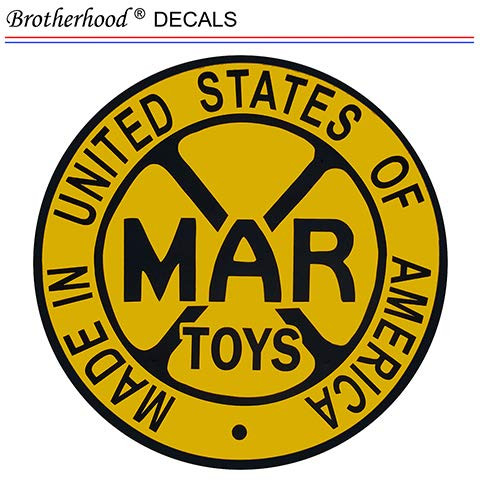 Marx Toys Made in United States Advertisement Insignia Vintage Gas Car Company Pack of Two Vinyl Decals for Laptop Water Bottle (Pack of Two 6" Decals)