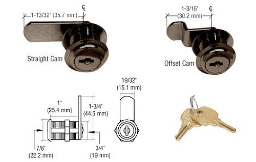 CRL Bronze Finish Cam Lock - Keyed Alike