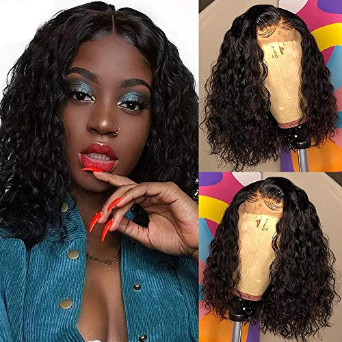 Candice Hair 13x6 Lace Front Loose Curly Synthetic Wigs With Baby Hair Natural Hairline For Black Women Heat Resistant Fiber Short Wigs (14 Inch #1b color) Candice Hair 13x6 Lace Front Loose Curly Synthetic Wigs With Baby Hair Natural Hairline For Black Women Heat Resistant Fiber Short Wigs (14 Inch #1b color)
