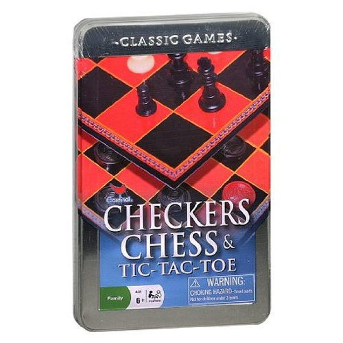 Cardinal > Checkers, Chess & Tic-Tac-Toe Tin Box Game