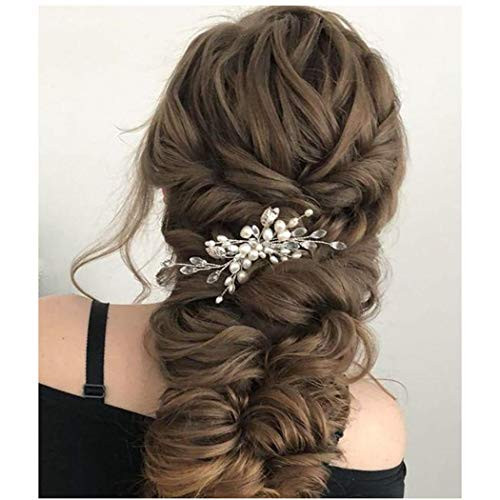 Catery Wedding Hair Comb Bride Hair Pieces Pearl Bead Hair Jewelry Headpieces Leaf Side Combs Decorative Bridal Hair Accessories for Women and Girls Catery Wedding Hair Comb Bride Hair Pieces Pearl Bead Hair Jewelry Headpieces Leaf Side Combs Decorative Bridal Hair Accessories for Women and Girls