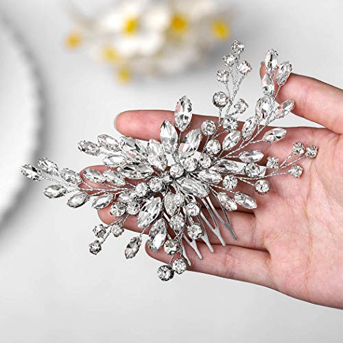 Catery Wedding Hair Comb Rhinestones Side Combs Crystal Hair Jewelry Bride Hair Pieces Bridal Hair Accessories for Women and Girls Catery Wedding Hair Comb Rhinestones Side Combs Crystal Hair Jewelry Bride Hair Pieces Bridal Hair Accessories for Women and Girls