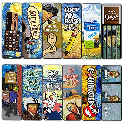 Funny Bookmarks Obsessed with Van Gogh Series 1 (12-Pack)- Artist Reading Collection Pack for Men, Women, Artists, Painters, Teens  Art Impressions Book Page Clippers  Business Rewards Incentives