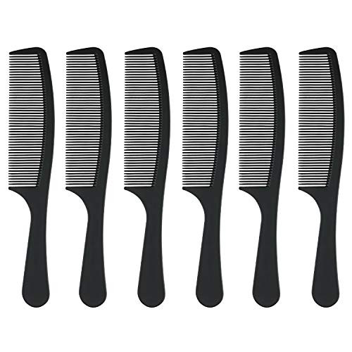 6 PCS Hair Stylists Professional Styling Comb Black Comb Carbon Fine Cutting Comb Carbon Fiber Hair Styling Combs for All Hair Style