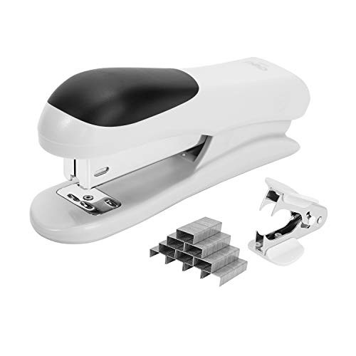 Deli Stapler Value Pack, Desktop Standard Staplers, 20 Sheet Capacity, Includes Staples & Staple Remover, White