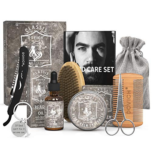9 In 1 DOVICH Beard Grooming Care Kit, Conditioning Beard Set for Men, Contains Beard Oil, Beard Balm, Beard Comb, Beard Brush, Beard Scissors, Straight Razor 9 In 1 DOVICH Beard Grooming Care Kit, Conditioning Beard Set for Men, Contains Beard Oil, Beard Balm, Beard Comb, Beard Brush, Beard Scissors, Straight Razor