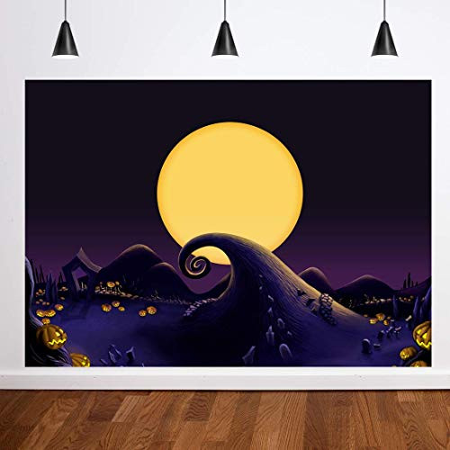 Dudaacvt 8x6ft Nightmare Before Christmas Themed Backdrop Halloween Pumpkin Jack Theme Birthday Baby Shower Photo Studio Photography Pictures Background Party Home Decor Decoration Background D230