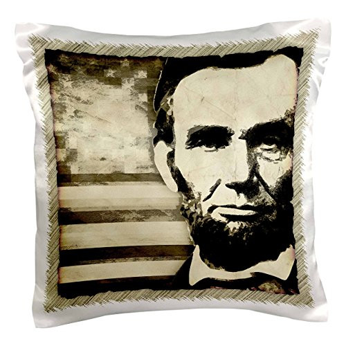 3dRose pc_52683_1 Abraham Lincoln-President Abraham Lincoln with American flag in sepia tone colors-Pillow Case, 16 by 16" 3dRose pc_52683_1 Abraham Lincoln-President Abraham Lincoln with American flag in sepia tone colors-Pillow Case, 16 by 16"