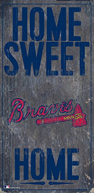 Fan Creations Braves 6" x 12" Home Sweet Home Wood Sign Fan Creations Braves 6" x 12" Home Sweet Home Wood Sign