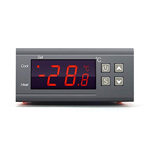 STC-1000 Digital Temperature Controller Digital LED Display DC 110V-220V 10A Celsius Heating Cooling Centigrade Thermostat Sensor 2 Relay Output with NTC 10K Thermistor Sensors Temperature Probe