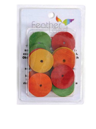 Featherland Paradise, Multi-Colored Wood Disks, Bird Toy Parts, 1.5"x0.2", 20-Pack