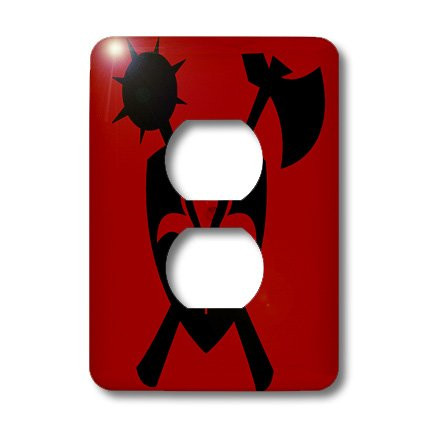 3dRose lsp_45396_6 Black Medieval Armour On A Red Background Outlet Cover
