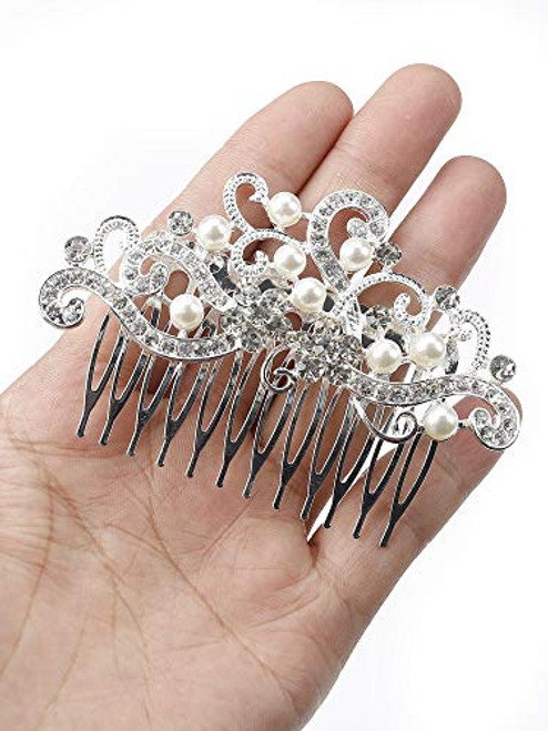 FXmimior Women Vintage Crystal Hair Comb Headpiece Hair Accessories for Women Wedding Bridal(SILVER) FXmimior Women Vintage Crystal Hair Comb Headpiece Hair Accessories for Women Wedding Bridal(SILVER)