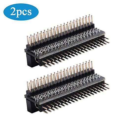 GeeekPi Micro Connectors Raspberry Pi 40-pin GPIO 1 to 2 Expansion Board 2 x 20-pin Strip Dual Male Header Double Row Straight GPIO Connector Pin Header Compatible with Raspberry Pi(2Pack)