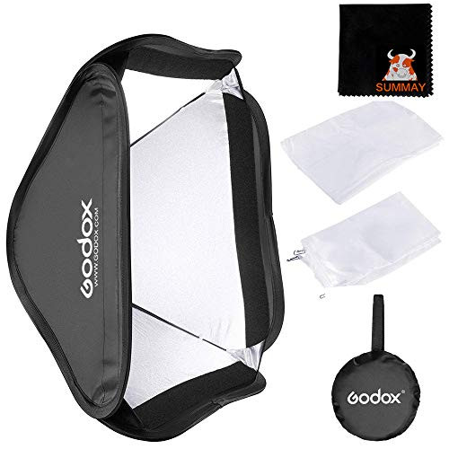 GODOX Foldable Portable Softbox 60cm x 60cm/24" x 24" for Camera Photography Studio Flash fit Bowens Elinchrom Mount (Softbox 60x60CM) GODOX Foldable Portable Softbox 60cm x 60cm/24" x 24" for Camera Photography Studio Flash fit Bowens Elinchrom Mount (Softbox 60x60CM)