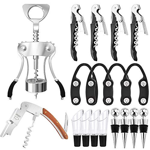 HanShe Waiters Corkscrew Professional Ebony Wood All-in-one Corkscrew, Bottle Opener and Foil Cutter, the Favoured Wine Opener of Sommeliers, Waiters and Bartenders HanShe Waiters Corkscrew Professional Ebony Wood All-in-one Corkscrew, Bottle Opener and Foil Cutter, the Favoured Wine Opener of Sommeliers, Waiters and Bartenders