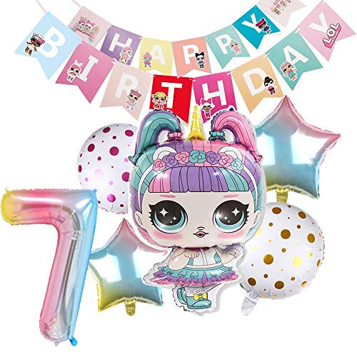 LOL Party's Balloons for Chrildren Surprise Birthday Balloon Bouquet Decorations Surprise Doll Banner Chirldrens Party
