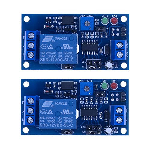 HUABAN 2PCS DC 12V Normally Open Delay Relay Switch Module Timer Relay Trigger Vibration Alarm Module