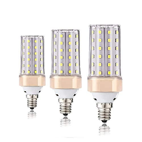 ILAMIQI E12 LED Bulbs Non-Dimmable,10W LED Light Bulbs,100 Watt Equivalent,Daylight White 6000K LED Chandelier Bulbs, Ceiling Fan,Decorative Candle Base, Pack of 3