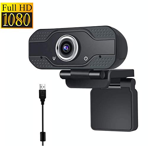 Webcam with Microphone, Intvo 1080P HD Webcam for Windows Mac OS, Gaming, Online Classes. Streaming Computer Web Camera Plug and Play, USB PC Webcam for Video Calling, Conference, Live Streaming