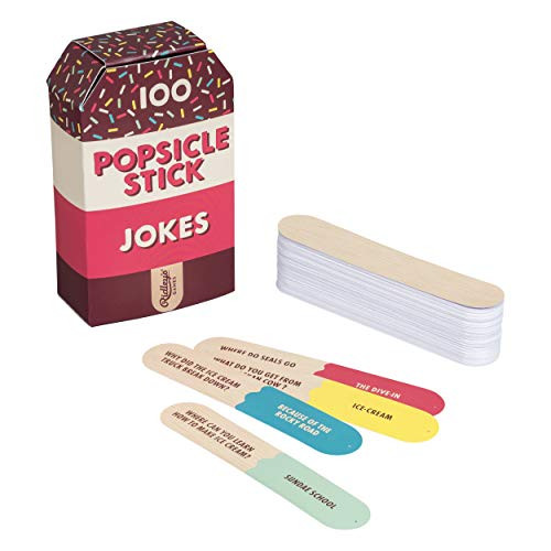 Ridley's 100 Popsicle Stick Shaped Hilarious Joke Cards for Adults and Kids